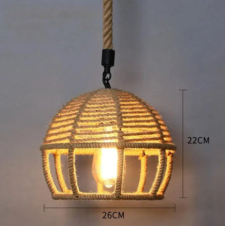 Retro Hemp Rope E27 Industrial Style LED Pendant Light - Julia M LifeStyles