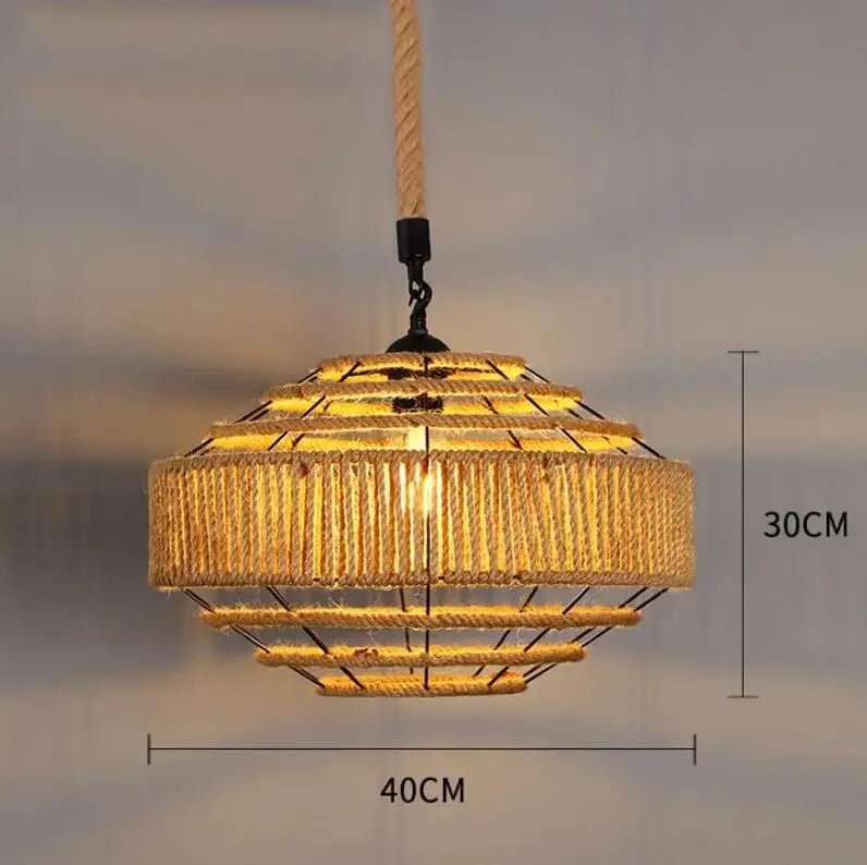 Retro Hemp Rope E27 Industrial Style LED Pendant Light - Julia M LifeStyles