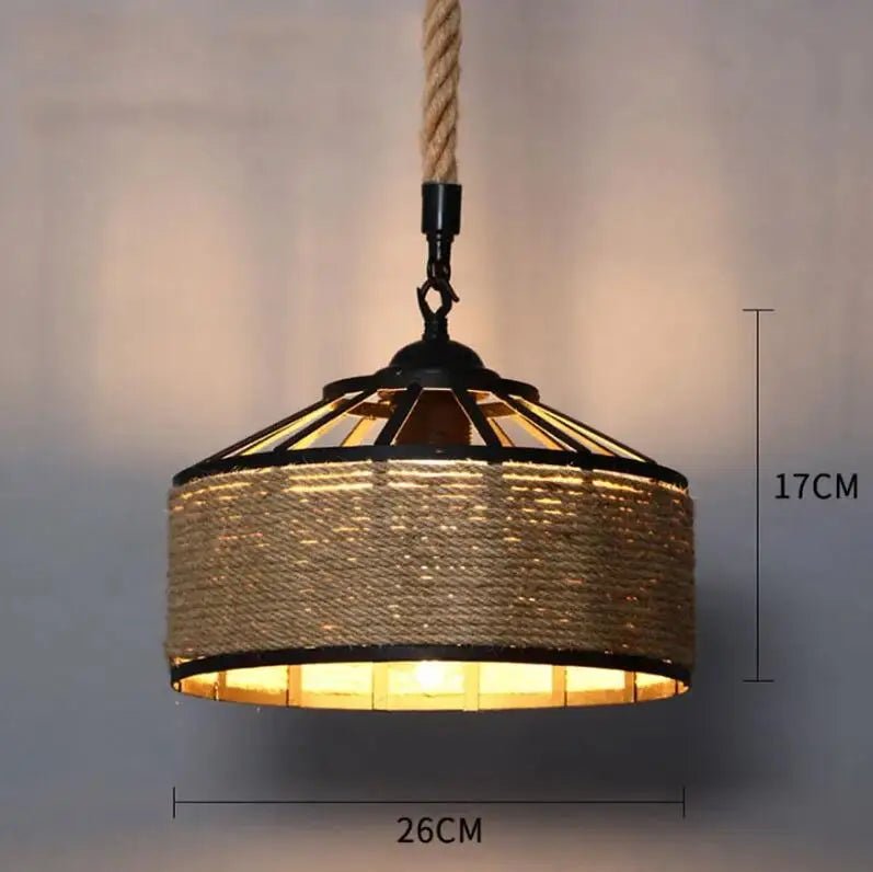 Retro Hemp Rope E27 Industrial Style LED Pendant Light - Julia M LifeStyles