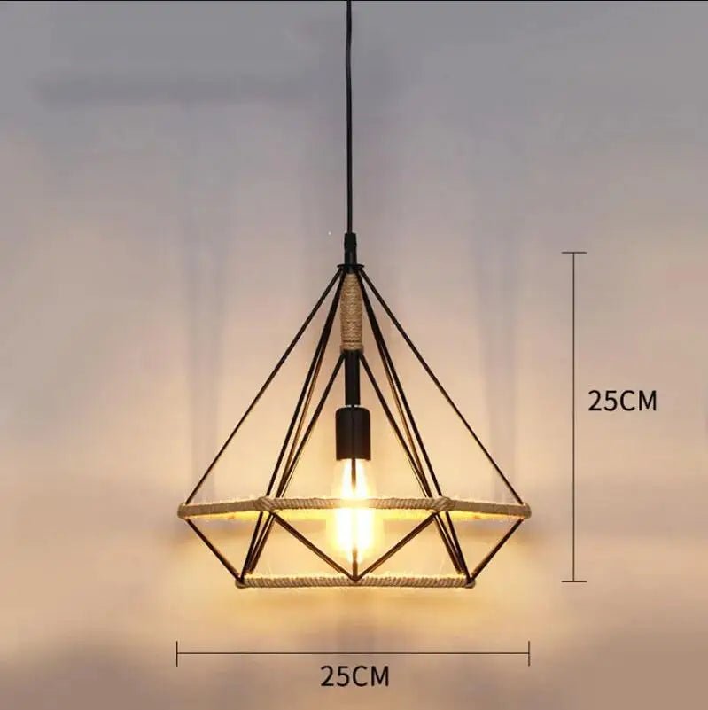 Retro Hemp Rope E27 Industrial Style LED Pendant Light - Julia M LifeStyles