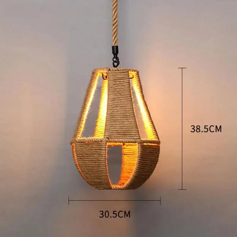 Retro Hemp Rope E27 Industrial Style LED Pendant Light - Julia M LifeStyles