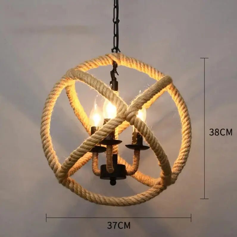 Retro Hemp Rope E27 Industrial Style LED Pendant Light - Julia M LifeStyles