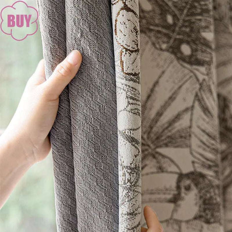 Retro Light Luxury Chenille Jacquard Blackout Curtains - Julia M LifeStyles