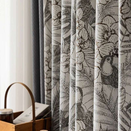 Retro Light Luxury Chenille Jacquard Blackout Curtains - Julia M LifeStyles