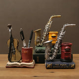 Retro Saxophone Violin Resin Pen Holder - Desk & Home Decor - Julia M LifeStyles