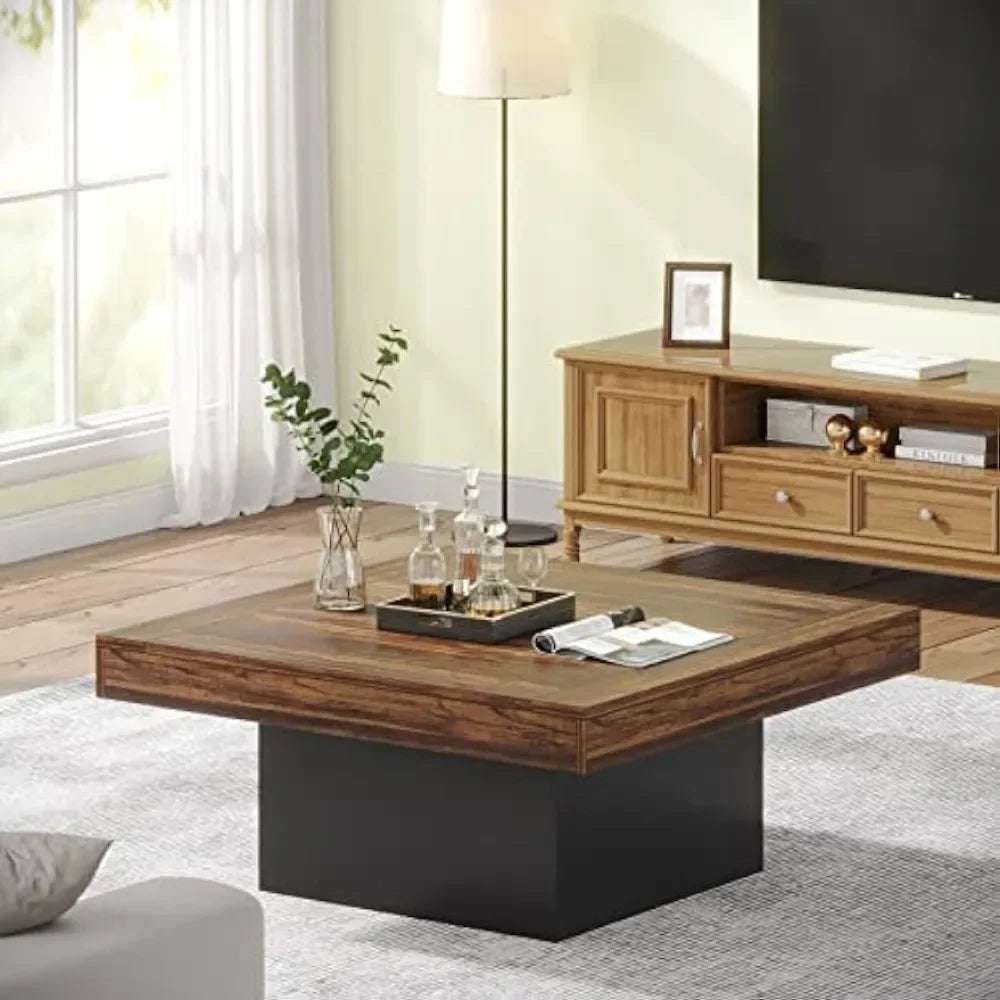 Rustic Brown LED Square Coffee Table - Julia M LifeStyles