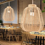 Rustic Rattan Pendant Lampshade for Cozy Lighting 🏡 - Julia M LifeStyles