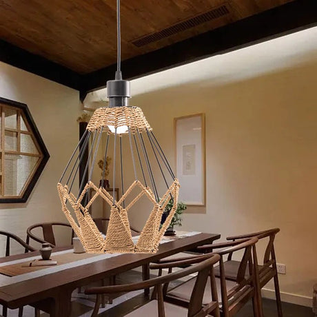 Rustic Rattan Pendant Lampshade for Cozy Lighting 🏡 - Julia M LifeStyles