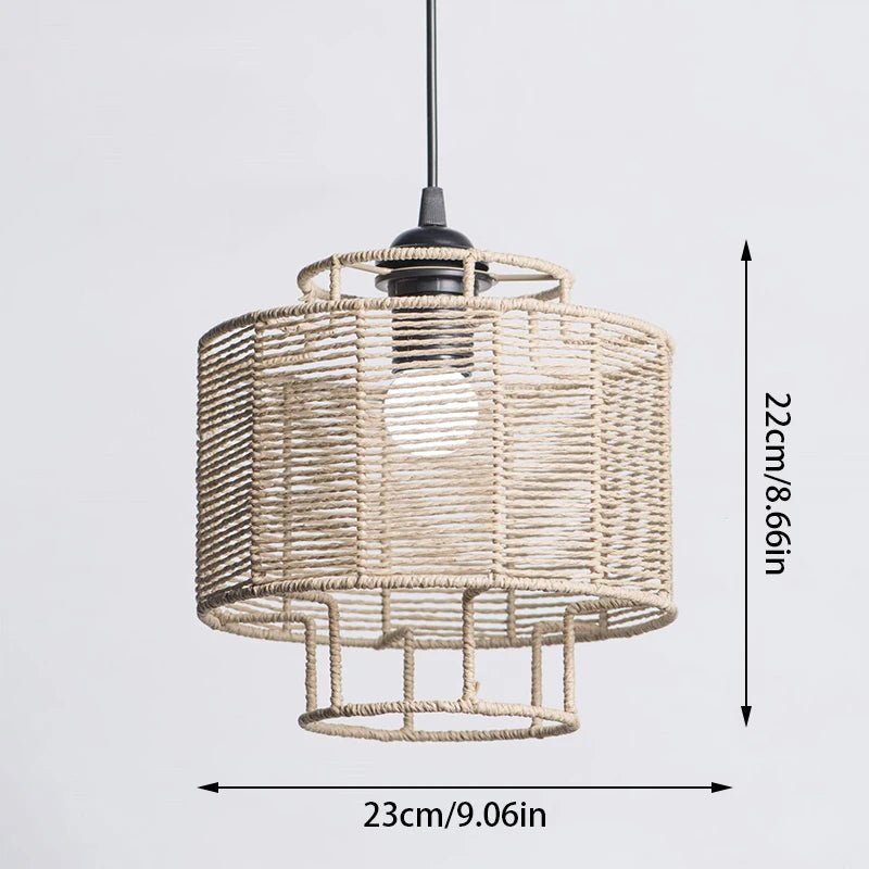 Rustic Rattan Pendant Lampshade for Cozy Lighting 🏡 - Julia M LifeStyles