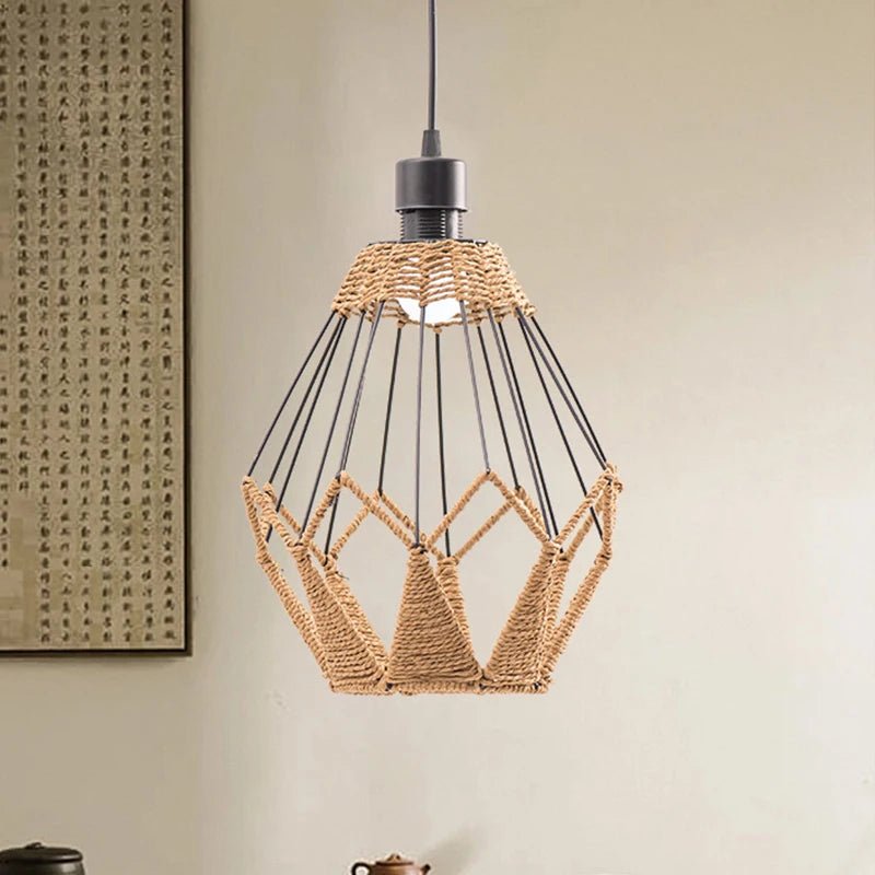 Rustic Rattan Pendant Lampshade for Cozy Lighting 🏡 - Julia M LifeStyles