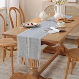 Rustic Table Runners with Handmade Tassel, Vintage Woven Cotton Linen - Julia M LifeStyles