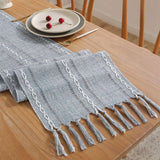 Rustic Table Runners with Handmade Tassel, Vintage Woven Cotton Linen - Julia M LifeStyles