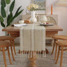 Rustic Table Runners with Handmade Tassel, Vintage Woven Cotton Linen - Julia M LifeStyles