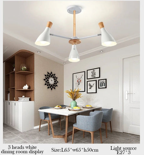 Scandinavian Ceiling Chandelier Living Room LED Chandelier Bedroom Wooden Ceiling Lights Kitchen 220V Interior Decor Lighting - Julia M LifeStyles