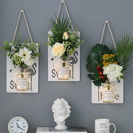 Scandinavian Style Hand - Painted Artificial Flower Wall Decor by Julia M - Julia M LifeStyles