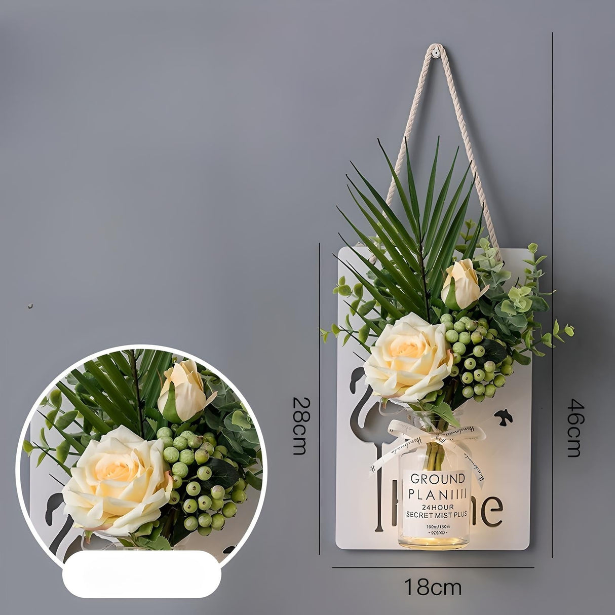 Scandinavian Style Hand - Painted Artificial Flower Wall Decor by Julia M - Julia M LifeStyles