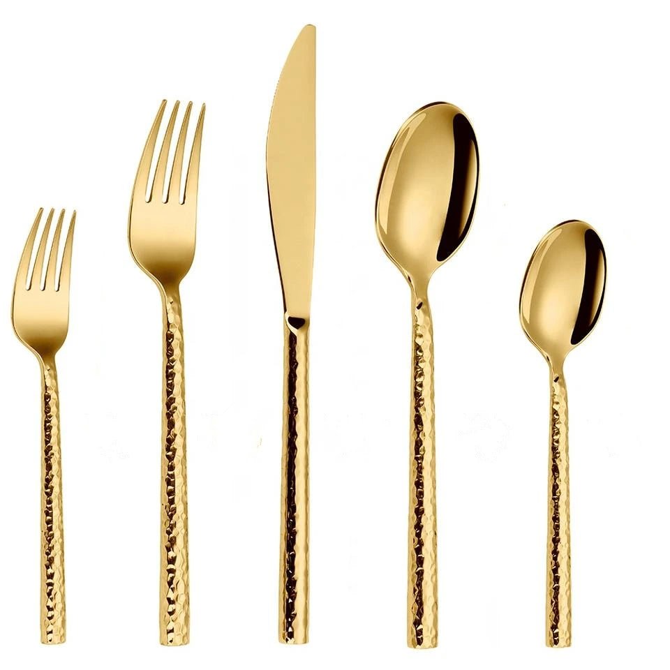 "Shiny Gold Stainless Steel Cutlery Set" - Julia M LifeStyles