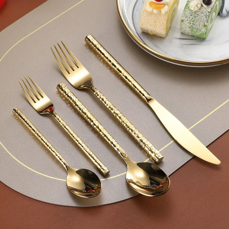 "Shiny Gold Stainless Steel Cutlery Set" - Julia M LifeStyles