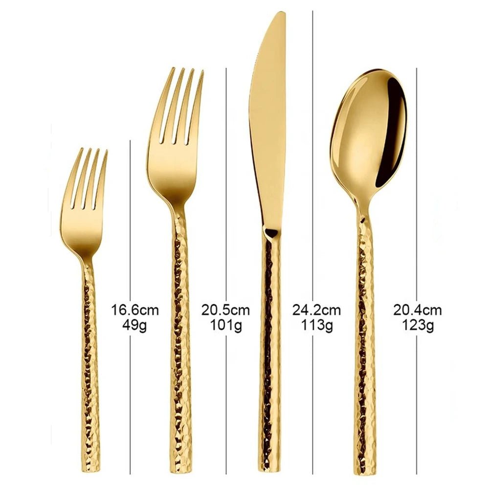 "Shiny Gold Stainless Steel Cutlery Set" - Julia M LifeStyles