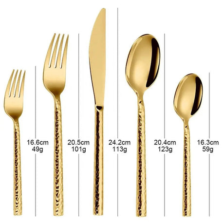 "Shiny Gold Stainless Steel Cutlery Set" - Julia M LifeStyles