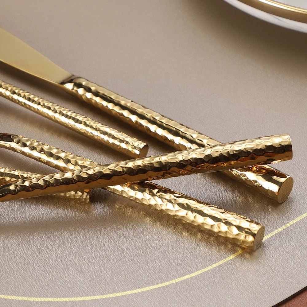 "Shiny Gold Stainless Steel Cutlery Set" - Julia M LifeStyles