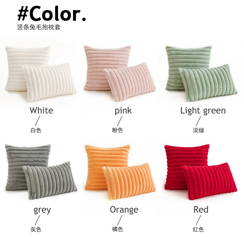 Short Plush Cloth Soft Pillow Sofa Living Room Pillow Car Model Room Soft Back Cushion Pillowcase without Core - Julia M LifeStyles