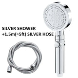 Shower Head Water Saving Black 5 Mode Adjustable High Pressure Shower - One - key Stop Water Massage - Julia M LifeStyles