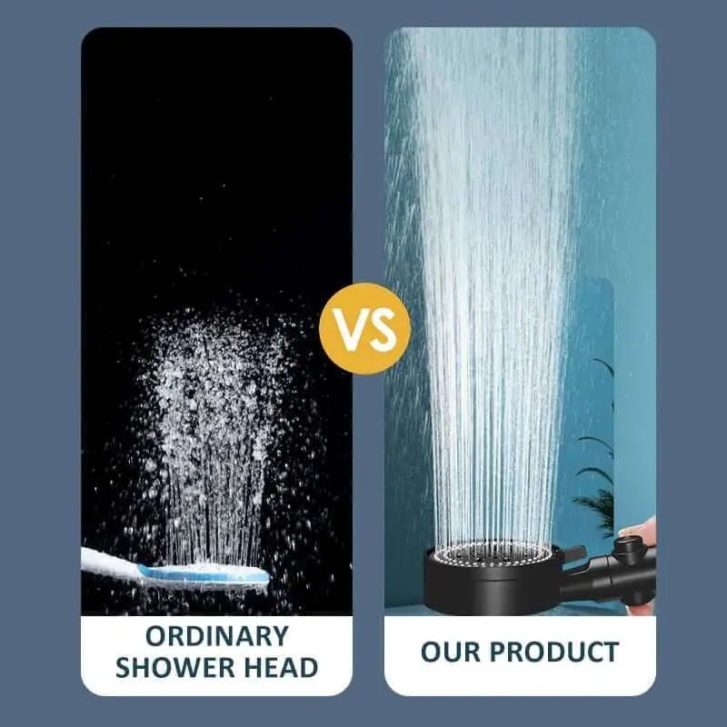 Shower Head Water Saving Black 5 Mode Adjustable High Pressure Shower - One - key Stop Water Massage - Julia M LifeStyles