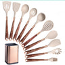 Silicone Kitchen Utensils Set - Heat Resistant, Non - stick, Rose Gold Plated Handles - Julia M LifeStyles