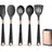 Silicone Kitchen Utensils Set - Heat Resistant, Non - stick, Rose Gold Plated Handles - Julia M LifeStyles