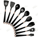 Silicone Kitchen Utensils Set - Heat Resistant, Non - stick, Rose Gold Plated Handles - Julia M LifeStyles