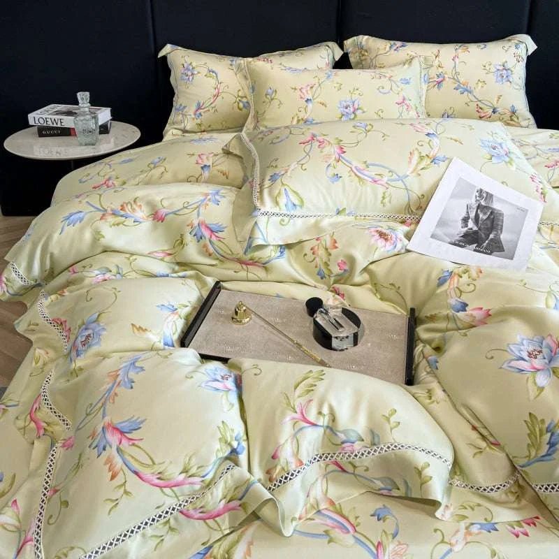 Silk Floral Bedding Set - Julia M LifeStyles