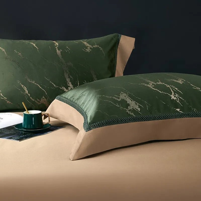 Silk - Like Satin 4 - Piece Duvet Cover Set with Double Stitching & Pillowcases - Julia M LifeStyles