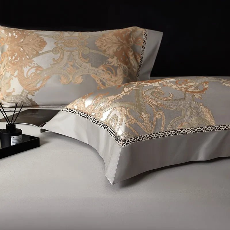 Silk - Like Satin 4 - Piece Duvet Cover Set with Double Stitching & Pillowcases - Julia M LifeStyles