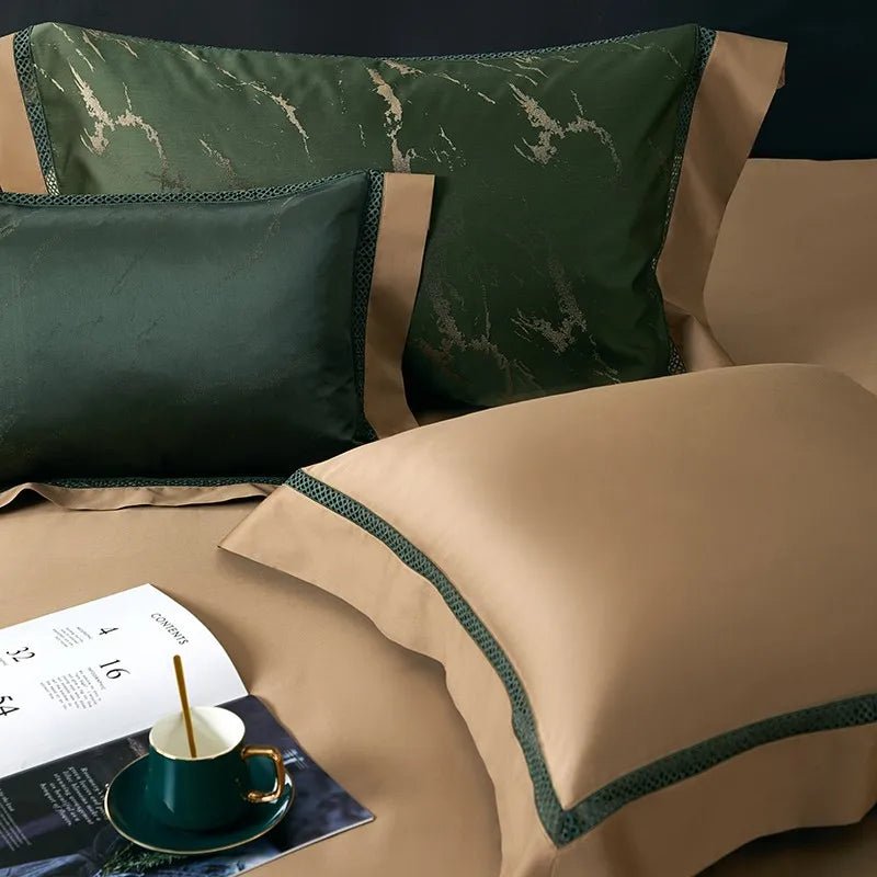 Silk - Like Satin 7 - Piece Duvet Cover Set with Double Stitching & Pillowcases - Julia M LifeStyles