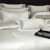 Silk - Like Satin 7 - Piece Duvet Cover Set with Double Stitching & Pillowcases - Julia M LifeStyles