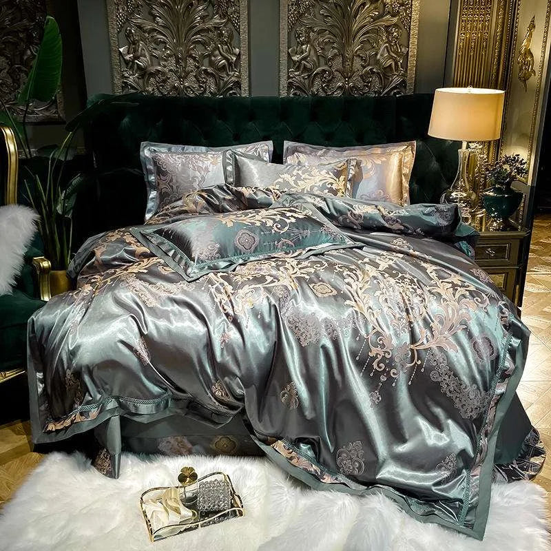 Regal Silk Elegance Jacquard Bedding Set 2 Duvet covers Julia M Home & Kitchen   