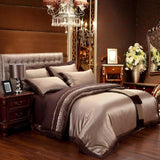 Regal Silk Elegance Jacquard Bedding Set 2 Duvet covers Julia M Home & Kitchen Color 3 Fitted sheet style Queen 4Pcs