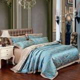 Regal Silk Elegance Jacquard Bedding Set 2 Duvet covers Julia M Home & Kitchen Color 4 Fitted sheet style Queen 4Pcs