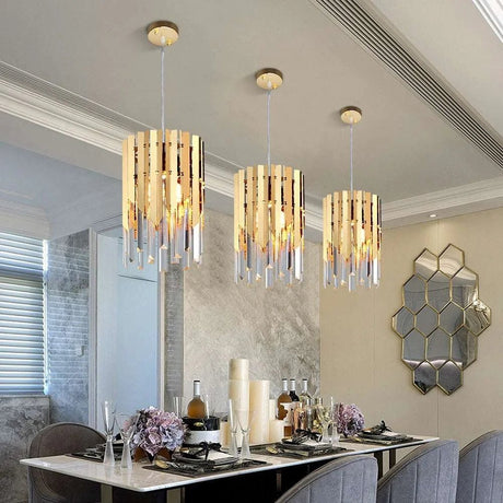 Small Round Gold Crystal LED Chandelier - Julia M LifeStyles