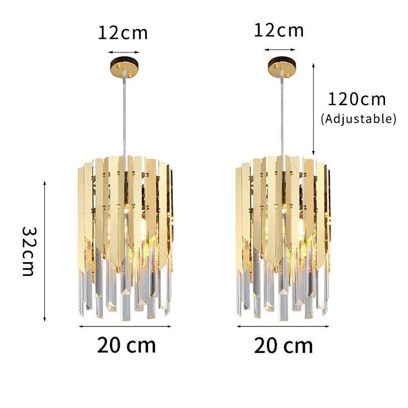 Small Round Gold Crystal LED Chandelier - Julia M LifeStyles