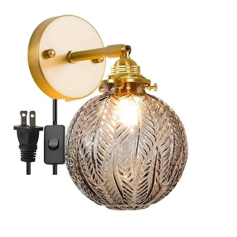 Smoke Gray Glass Ball LED Wall Light Fixture - Julia M LifeStyles