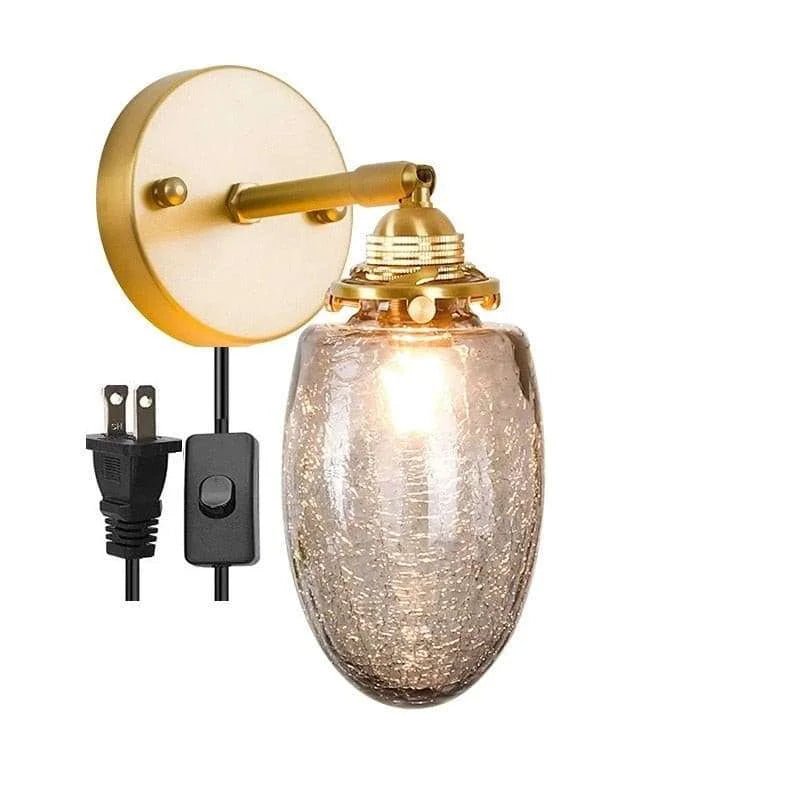 Smoke Gray Glass Ball LED Wall Light Fixture - Julia M LifeStyles