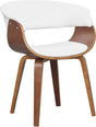 Snowy White Mid Century Modern Curved Dining Chair with Padded Seat - Julia M LifeStyles