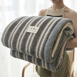 Soft Chenille Knit Blanket Throw - Cozy Handmade Knitted Blanket for Couch or Bed - Julia M LifeStyles