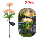 Solar Flower Lights: 2-Pack Outdoor Waterproof LED Garden Decor - Julia M LifeStyles