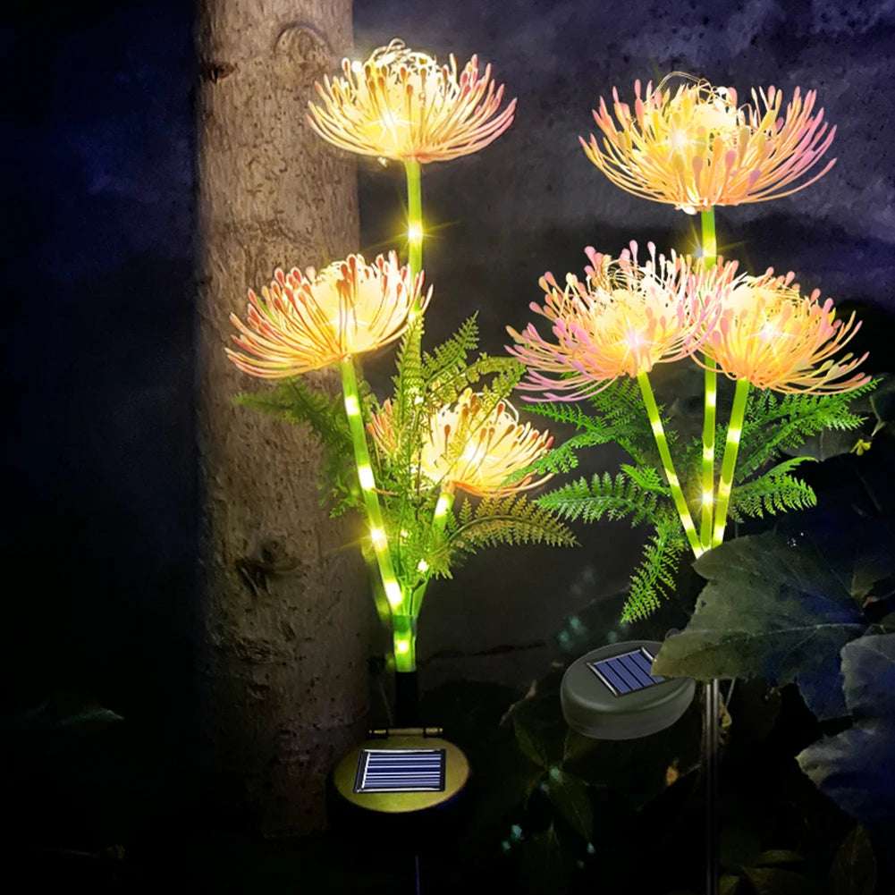 Solar Flower Lights: 2 - Pack Outdoor Waterproof LED Garden Decor - Julia M LifeStyles