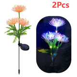 Solar Flower Lights: 2-Pack Outdoor Waterproof LED Garden Decor - Julia M LifeStyles