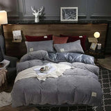 Solid Color Double Thick Velvet Duvet Cover - Julia M LifeStyles