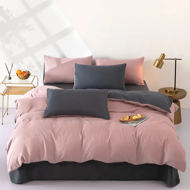 Solid Color Wine Red Nature Soft Skin friendly Brushed Modern Home(1Duvet Cover+1Flat Bedsheet+ 2Pillowcases) Twin Double Queen - Julia M LifeStyles